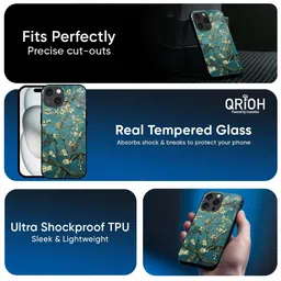 QRIOH Floral Printed iPhone 17 Pro Back Case Mobile Accessories image 4