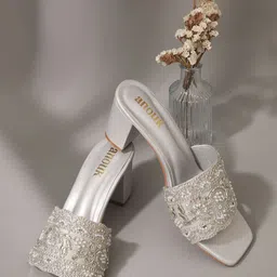 Anouk Women Silver Glam Heels-image-37