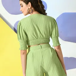 fuchsia PRETTY LOVING V Neck Top With Shorts Co-Ords image 4