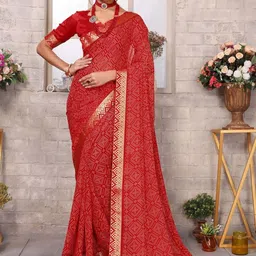 priyashi Bandhani Printed Pure Georgette Bandhani Saree image 4