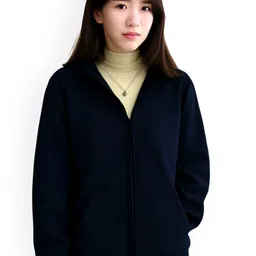 Parona Women Hooded Solid Bomber Jacket-picture-12