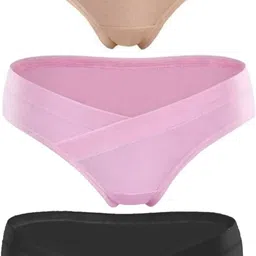 bairstow Pack of 3 Women Maternity Black, Pink, Brown Panty-picture-25