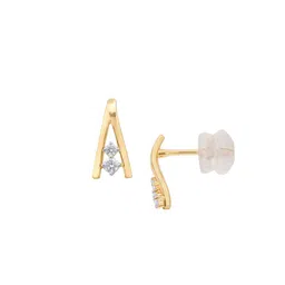Mia by Tanishq 14 KT Gold Petite Flair Diamond Earrings - 1.408 g image 2