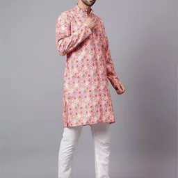 Floura Men Geometric Printed Indie Prints Kurta image 4