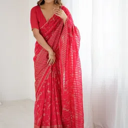 Civamee Ethnic Motifs Printed Saree With Blouse Piece image 4
