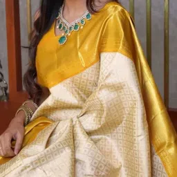 Eecoo Woven Design Zari Silk Blend Saree image 3