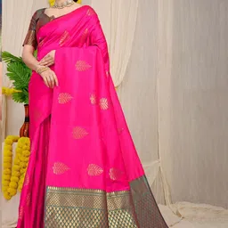 Royal Rajgharana Saree Ethnic Motifs Woven Design Zari Pure Silk Banarasi Sarees-picture-30