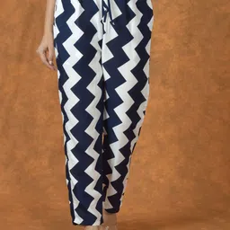 ETC X D To D Life Style Women Zig-Zag Printed Slim Fit High-Rise Regular Trousers-picture-25