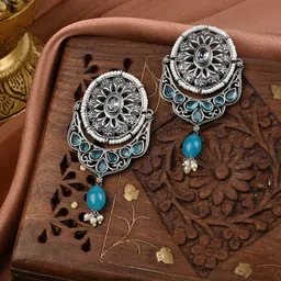 PATOLA BY VJ Geometric Drop Earrings-picture-15