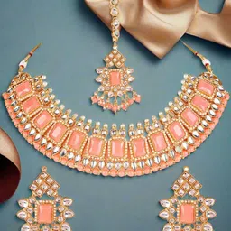 Jazz and Sizzle Gold-Plated Kundan Studded & Beaded Jewellery Set-picture-23