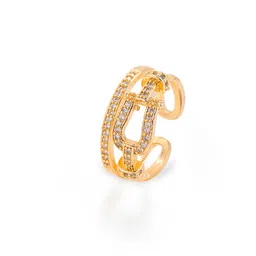 SWASHAA 14K Gold-Plated Stones-Studded Finger Ring image 2