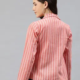 Cottinfab Striped Single-Breasted Casual Blazer image 3