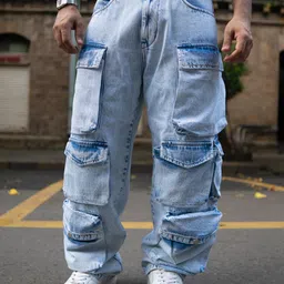 Powerlook Men Cotton Loose Fit Cargos Trousers-image-42