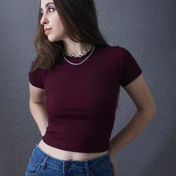 VOLTEDGE Women Slim Fit T-shirt-image-9