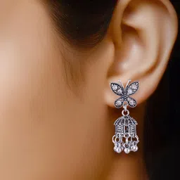 Sangria Set Of 4 Peacock Shaped Jhumkas Earrings image 3