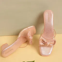 DressBerry Square Toe Party Block Sandals with Bows-picture-23