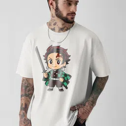 MaverIQ Graphic Printed Drop-Shoulder Sleeves Cotton T-shirt-picture-36