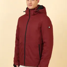 Allen Solly Men Hooded Solid Bomber Jacket image 5