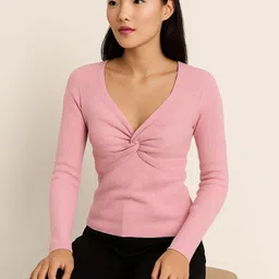 sollobell Women Ribbed Twisted Detail Fitted Top-picture-18