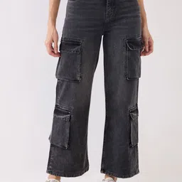 SPYKAR Women Bootcut Mid-Rise Light Fade Cargo Jeans-image-32