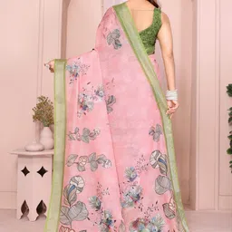 Kalista Floral Linen Blend Saree image 3