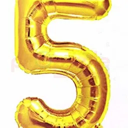 propsicle Solid 16" Inch 5 Year Golden Foil Balloon / 5 Number Foil Balloon for Birthday Party Decoration / Five No. Gold Balloon for Kids Happy Birthday - Pack of 1 Balloon-picture-12