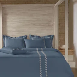 SANSAAR A DDECOR BRAND LIVE CONSCIOUSLY Blue Mirage 350 TC King Bedsheet Set-2.74mx2.74m-image-28