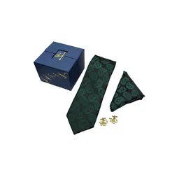 RARE COMBEE GROUP Men Signature Edition Paisley Woven Tie with Pocket Square & Cufflinks image 5
