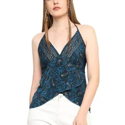 GALE GIRLS Women Printed Halter Neck Bohemian Wrap Top-image-21