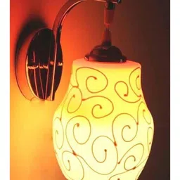 1ST TIME Orange & White Printed Metal Contemporary Abstract Shaped Shaped Wall Lamp-picture-18
