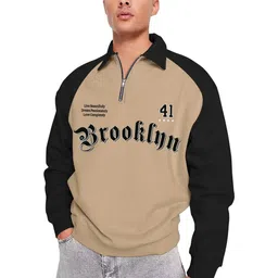 JUMPCUTS Men Typography Printed Polo Collar Relaxed Fit T-shirt-image-9