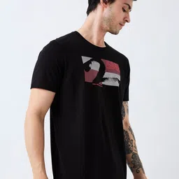 SPYKAR Men Graphic Printed Round Neck Cotton Slim Fit T-shirt image 5