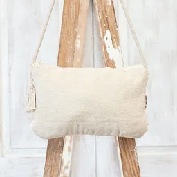 Ariana Striped Structured Sling Bag with Fringed image 5