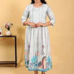 RITIJYA Floral Printed Fit And Flare Maternity Ethnic Dresses-picture-29
