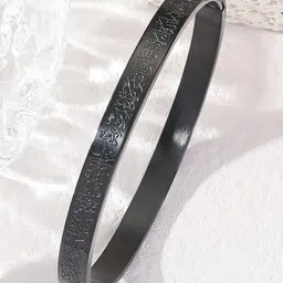 UNIVERSITY TRENDZ Stainless Steel Rhodium-Plated Kada Bracelet-image-35