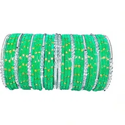 TRIOXY Green Glass Artificial Stones Bangle image 1