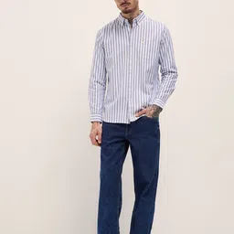 THE BEAR HOUSE Men Vertical Striped Button-Down Collar Cotton Casual Shirt image 2