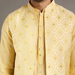 KALKI Fashion Men Regular Thread Work Kurta with Pyjamas image 3