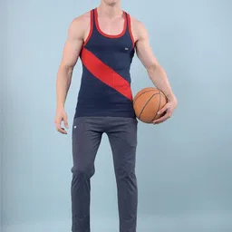 RKG Pack of 10 Assorted Colourblocked Scoop Neck Cotton Gym Vests image 2