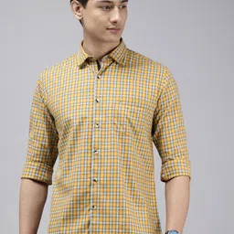 Park Avenue Slim Fit Checked Pure Cotton Casual Shirt-image-17