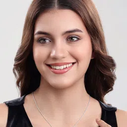 MALENA Silver-Plated Artificial Stones Studded Teardrop Shaped Pendant With Chain image 4