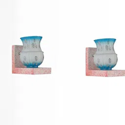 SOMIL Blue Glass Cylinder Printed Wall Lamps image 4