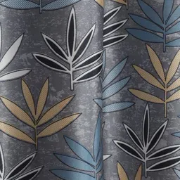 GEET CREATIONS Grey Set of 3 Floral Room Darkening Door Curtain image 3