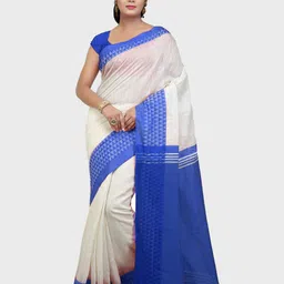 Crochetin Woven Design Pure Cotton Handloom Saree-image-73