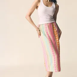 UNRUSH Geometric Printed Straight Pencil Midi Skirt image 2