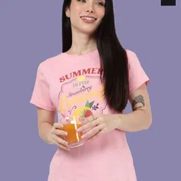 Kryptic Women Pack Of 2 Printed Pure Cotton Short Sleeves Lounge T-shirts-image-50