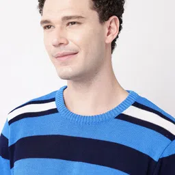 Mast & Harbour Round Neck Striped Long Sleeves Pullover image 3