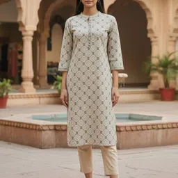 Rangita Bandhani Printed Mandarin Collar Straight Kurta-picture-31
