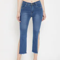 Nifty Women Blue Bootcut High-Rise Side Slits Jeans-image-98