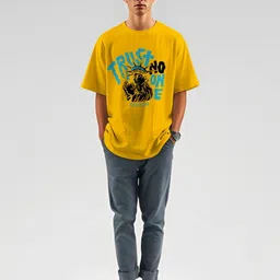 THE BEETEL HOUSE Printed Round Neck Oversized Cotton T-shirt image 3